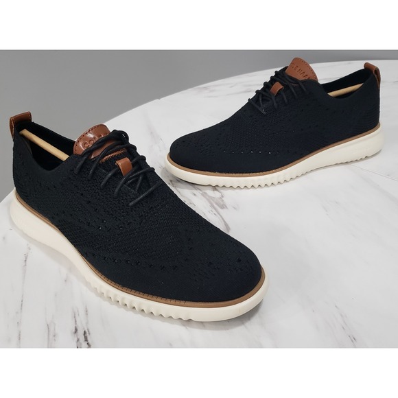 Cole Haan Men's 2.Zerogrand Stitchlite Sneaker Black Ivory Oxford Shoes Size 7.5